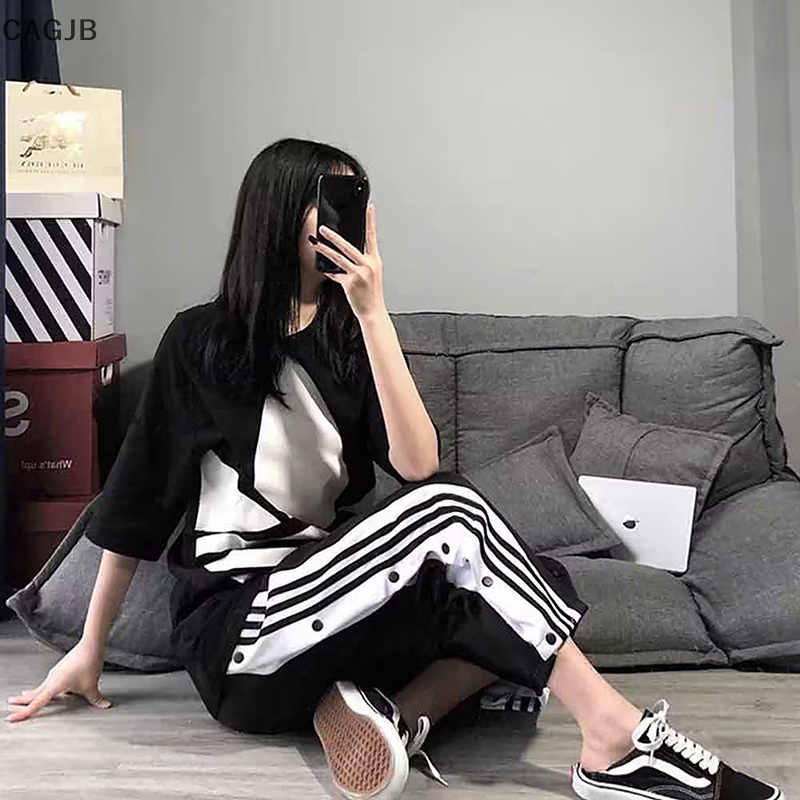 Quần Thể Thao Lửng Dáng Rộng Ống Thẳng Cài Nút Bên Hông YOMG Mùa Hè
