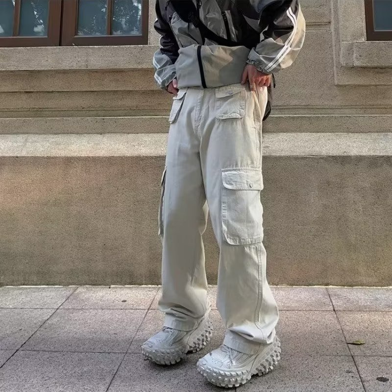 Quần Dài Dáng Rộng Nhiều Túi Cá Tính Năng Động Phong Cách Hip-Hop Cho Nam Nữ