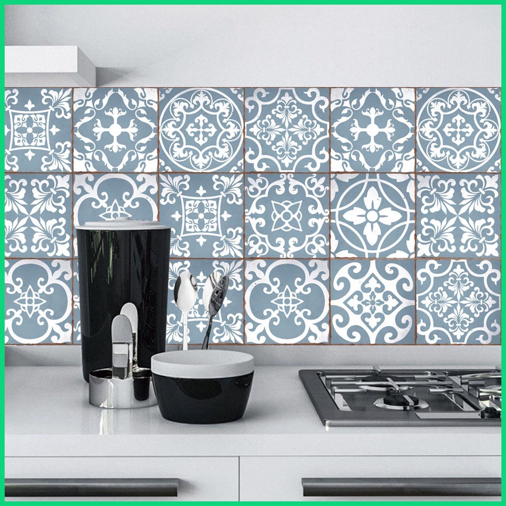 Miếng Dán Tường Trang Trí Tự Dính Chống Nước Phong Cách Mexico Cổ Điển DIY Cho Nhà Bếp Nhà Tắm