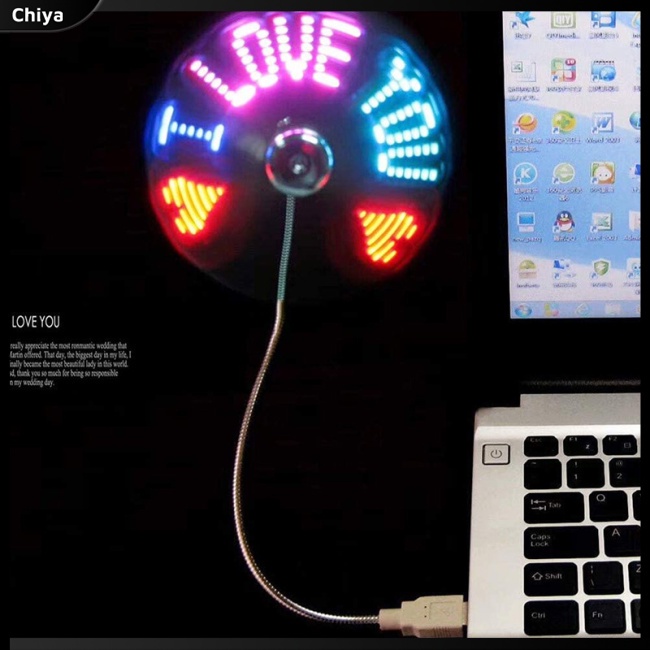 Quạt Usb Mini Cánh Mềm Linh Hoạt Gắn Đèn Led Rgb Cho Pc Notebook