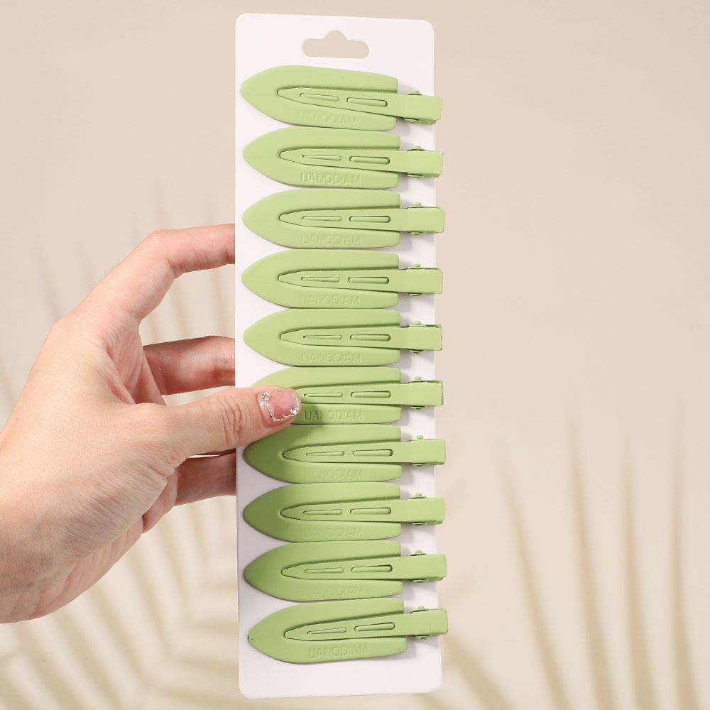 Set 10 Kẹp Tóc Kim Loại Không Để Lại Dấu Màu Sắc Kẹo Ngọt Phong Cách Hàn Quốc