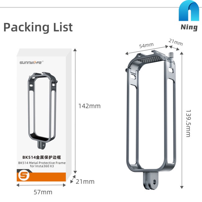 Khung Bảo Vệ Máy Ảnh Bằng Hợp Kim Nhôm Tản Nhiệt Chuyên Dụng Cho Insta360 X3