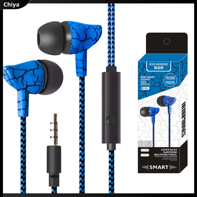 Tai Nghe Nhét Tai Jack 3.5mm Có Micro Dây Bện Thời Trang