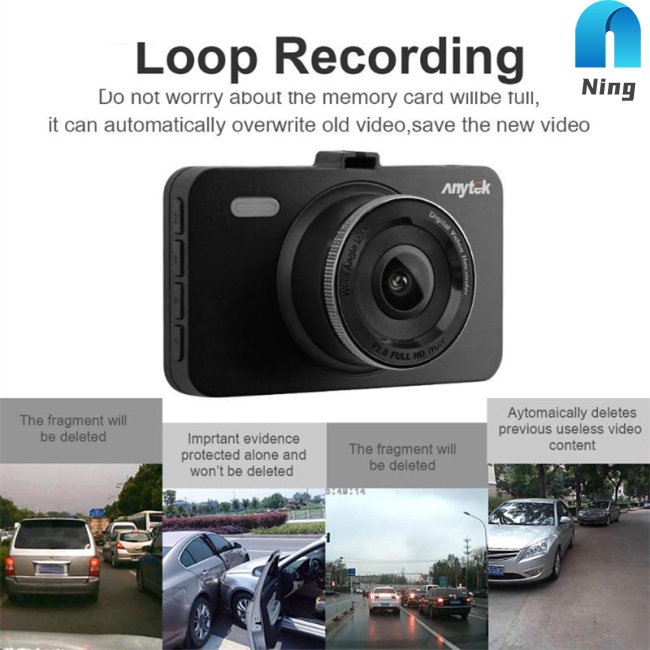 Camera Hành Trình Ô Tô Anytek A78 1080p Full Hd 2 Lens 3.0inch Ips Góc Rộng 170 Độ