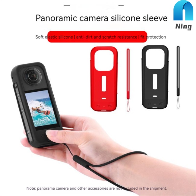 Vỏ Silicon Bảo Vệ Thân Máy Ảnh Kèm Dây Đeo Cho Dji Insta360 X3 Panoramic