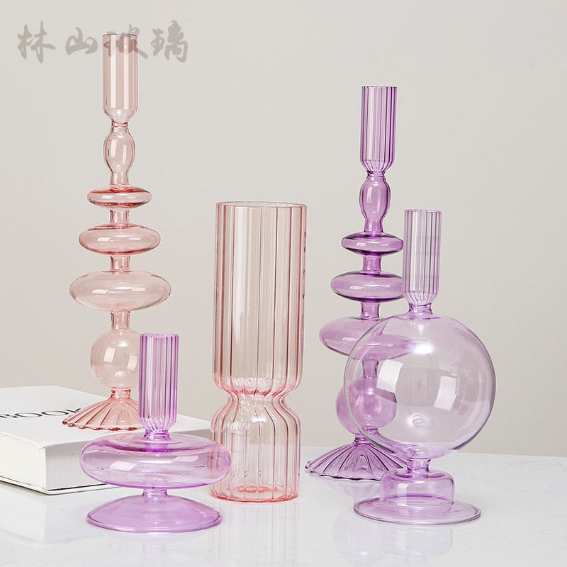 Giá Đỡ Đèn Cầy Bằng Thủy Tinh Phong Cách Bắc Âu Độc Đáo Trang Trí Nhà Cửa / Tiệc Cưới