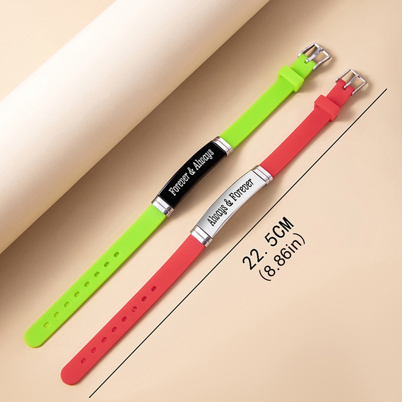 Ygt 1 Cặp Vòng Tay Silicone Thép Không Gỉ In Chữ Ker King His Queen Cho Cặp Đôi