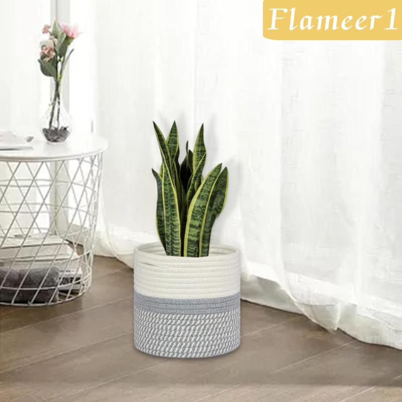 Giỏ Đựng Chậu Cây Bằng Dây Thừng Bện Hiện Đại Dành Cho Trang Trí Trong Nhà