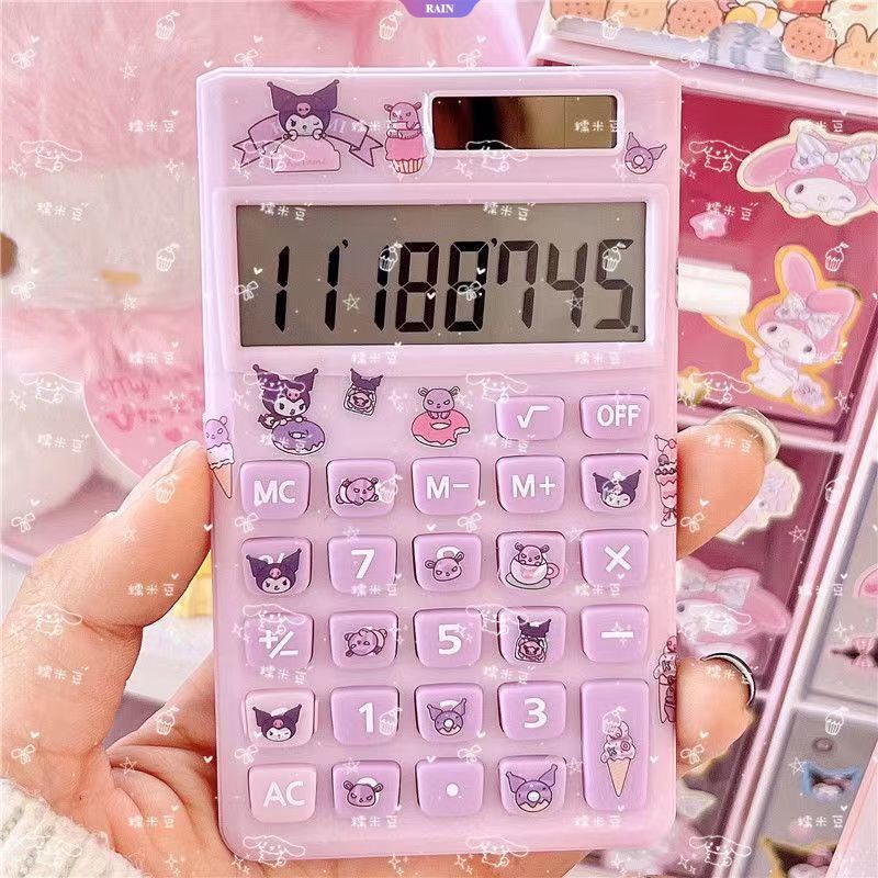 SANRIO Máy Tính Điện Tử Mini Tự Làm Họa Tiết Cinnamoroll Kuromi My Melody Hoạt Hình Dễ Thương Cho Học Sinh Tiểu Học [RAIN]