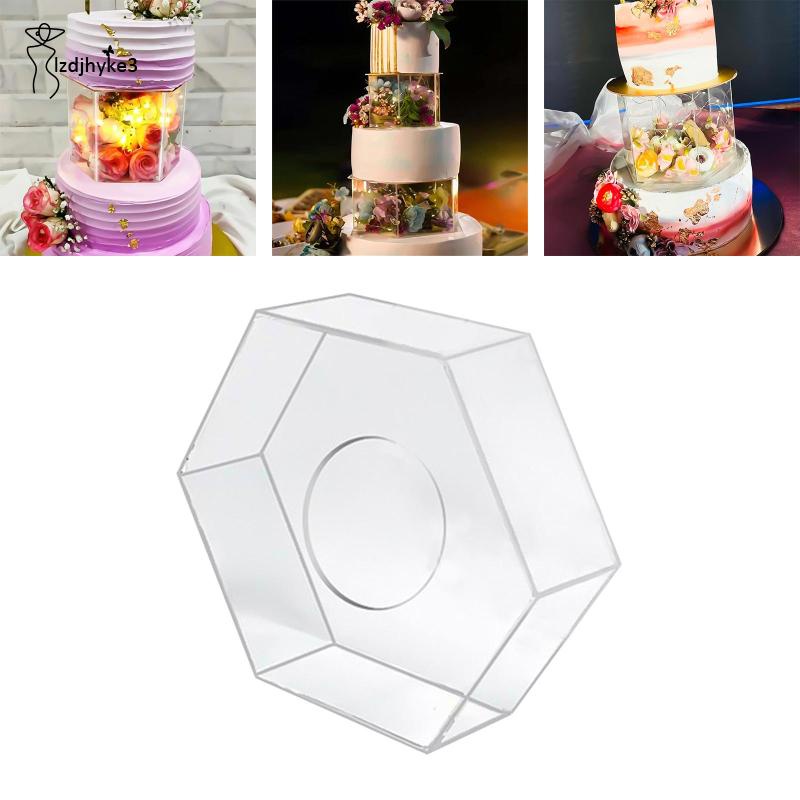 Giá Đỡ Trưng Bày Bánh Kem Hình Lục Giác Bằng Acrylic Trong Suốt