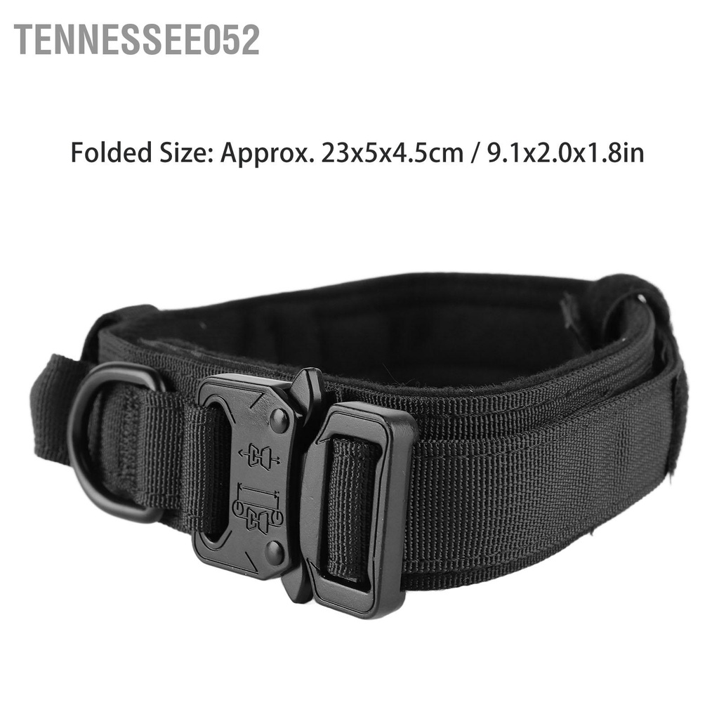 Tennessee052 Vòng cổ cho chó có khóa bằng thép không gỉ Có thể điều chỉnh nylon dày dành vừa và lớn Huấn luyện ngoài trời