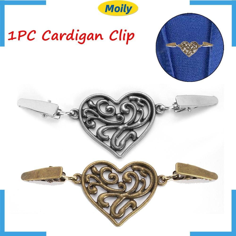 MOILYVN Kẹp Cài Áo Cardigan Họa Tiết Trái Tim Phong Cách Retro Hợp Thời Trang Mới