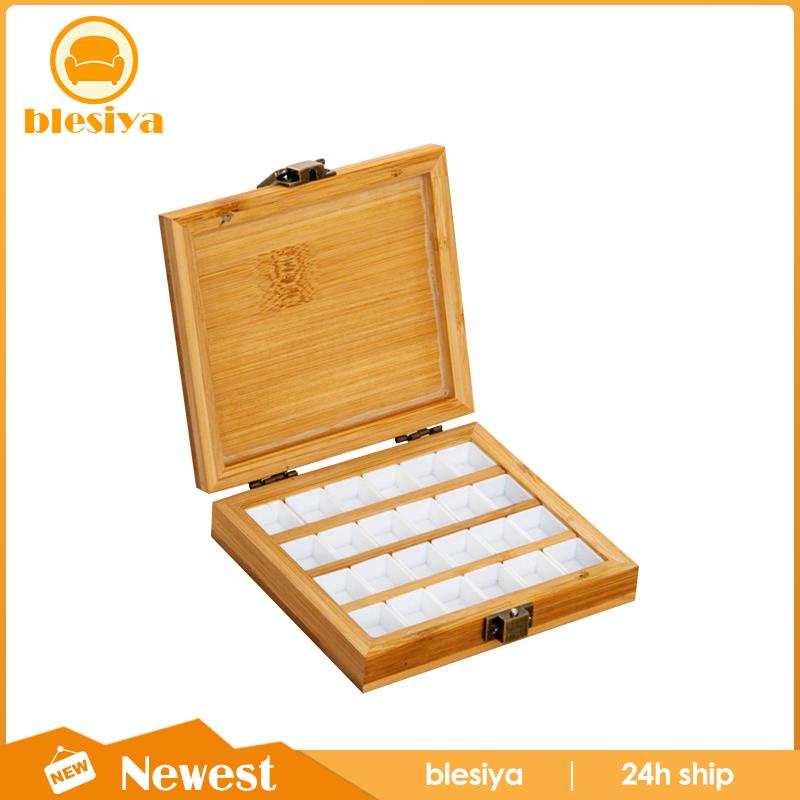Khay Đựng Màu Vẽ Bằng Gỗ Tre Kèm Nắp Đậy Tiện Dụng