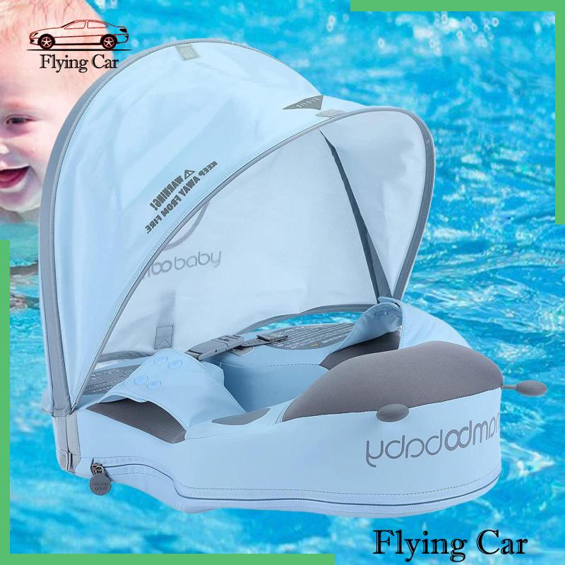 Phao Bơi Màu Trơn Mềm Mại Có Mái Hiên Cho Bé Trai