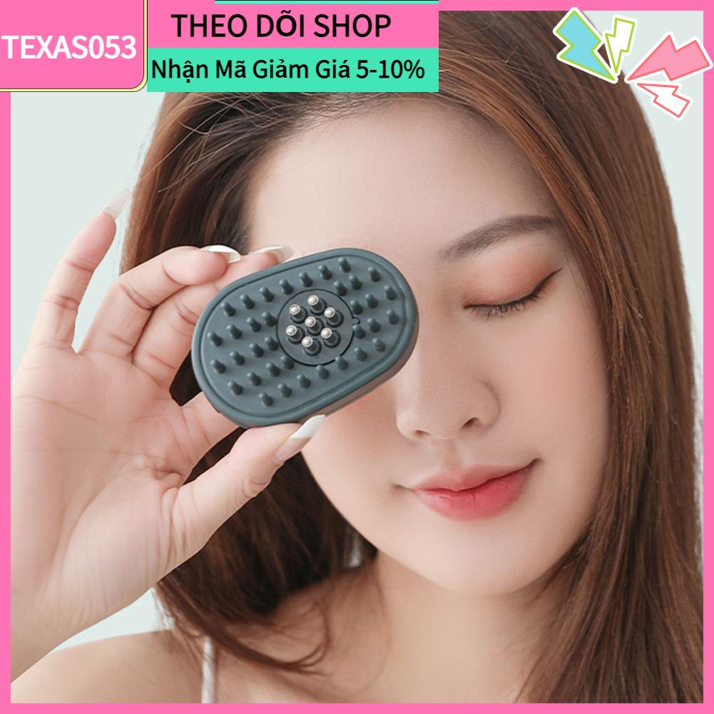 Texas053 Da Đầu Applicator Lược Kim Loại ABS Di Động Điện Điều Trị Máy Mát Xa Bàn Chải Dành Cho Nam Nữ