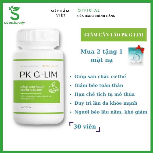 Viên Uống Giảm Cân Pk G - Lim Chiết Xuất Táo Lamer Dr.lacir Hộp 30 Viên, Giảm Béo Toàn Thân, Hạn Chế Tích Tụ Mỡ Thừa