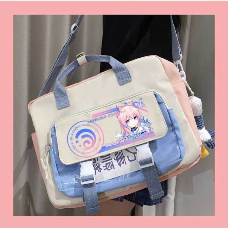 Genshin Va Chạm Ba Lô Zhongli Venti Cầm Tay Sức Chứa Lớn Đựng Máy Tính