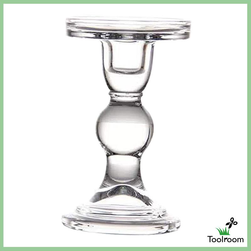 Chân Nến Bằng Thủy Tinh Trong Suốt Cao 8.8Cm