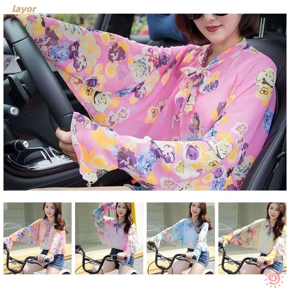 LAY Găng Tay Chống Nắng Vải Chiffon Mỏng Phong Cách Phương Tây