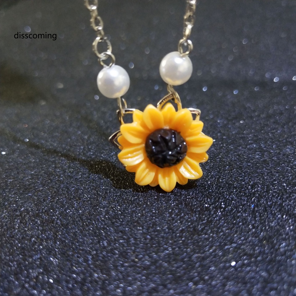 Áo Thun Tay Ngắn In Chữ SL| Vòng cổ Mặt Hoa Hướng Dương Đính Ngọc Trai Thời Trang