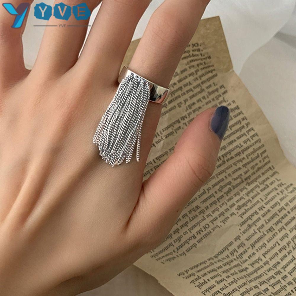 YVE Nhẫn Hở Nhiều Tầng Dạng Chuỗi Tua Rua Phong Cách Punk Cổ Điển Thời Trang Dự Tiệc Dành Cho Nữ