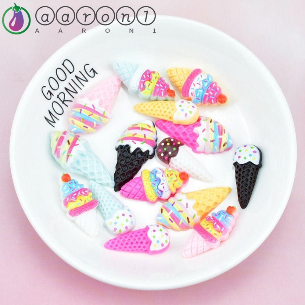 AARON1 Kẹp Tóc Mini Hình Cây Kem / Dâu Tây Dễ Thương Dùng Trang Trí Sổ Tay