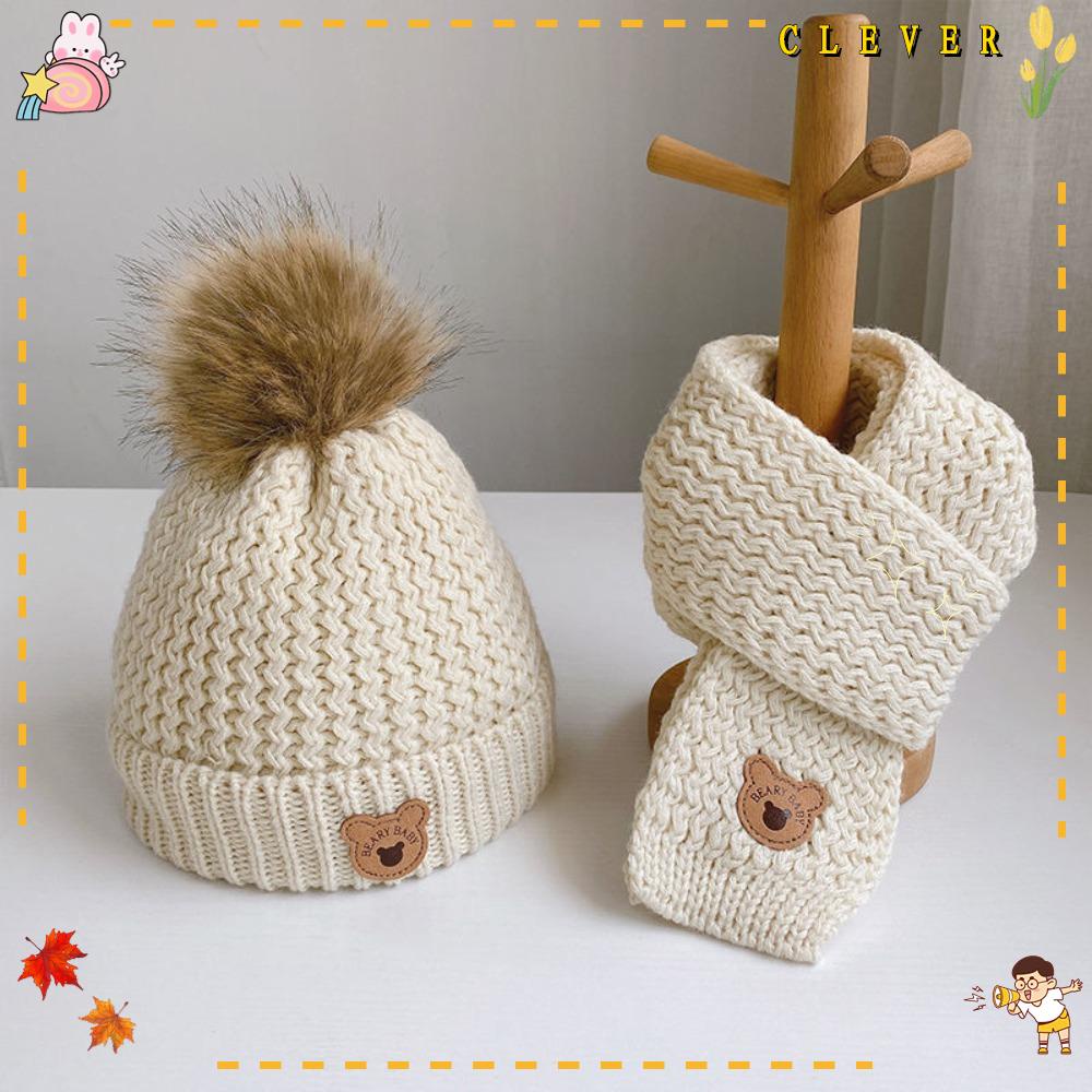 CLEVER Mũ Beanie Vải Lông Cừu Dày Mềm Mại Giữ Ấm Bảo Vệ Tai Cho Bé Trai