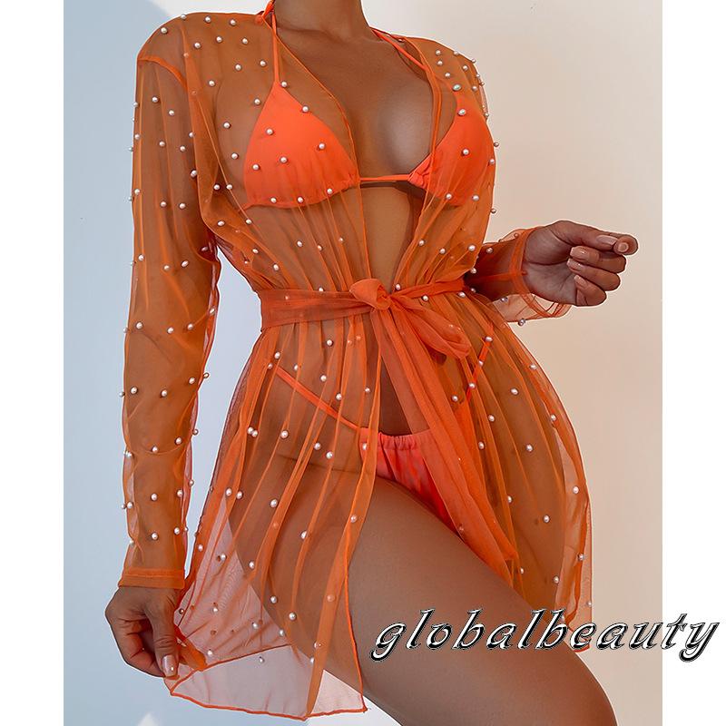Áo Khoác Lưới Kimono Mặc Ngoài Bikini Quyến Rũ Cho Nữ