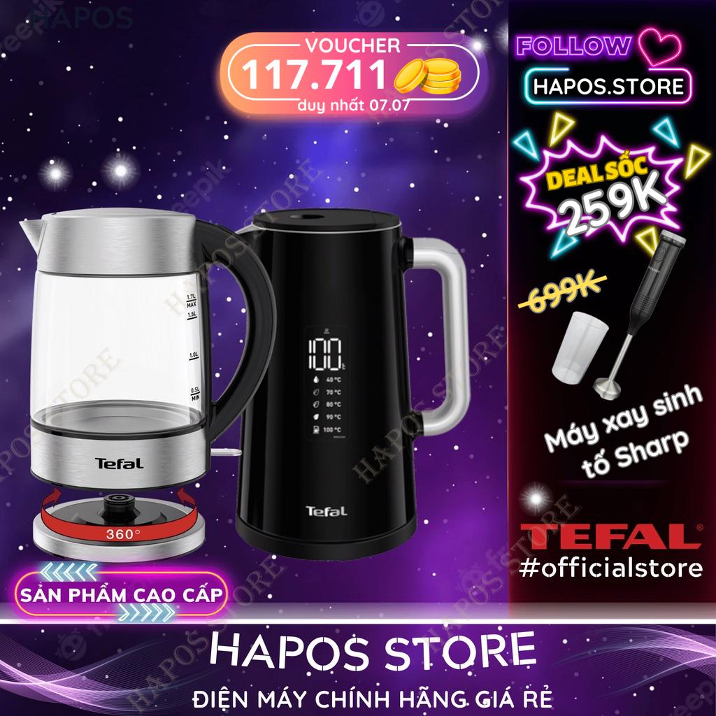 Ấm siêu tốc Tefal dung tích 1.2 - 1.7 lít, bình đun nước mini tự ngắt khi nước sôi và cạn nước - HAPOS