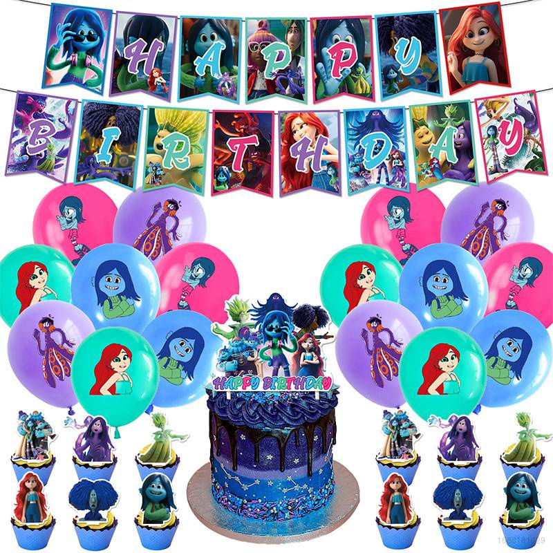 Bộ Bong Bóng Trang Trí Tiệc Sinh Nhật Chủ Đề Ruby Gillman SY2 Cho Bé YS2