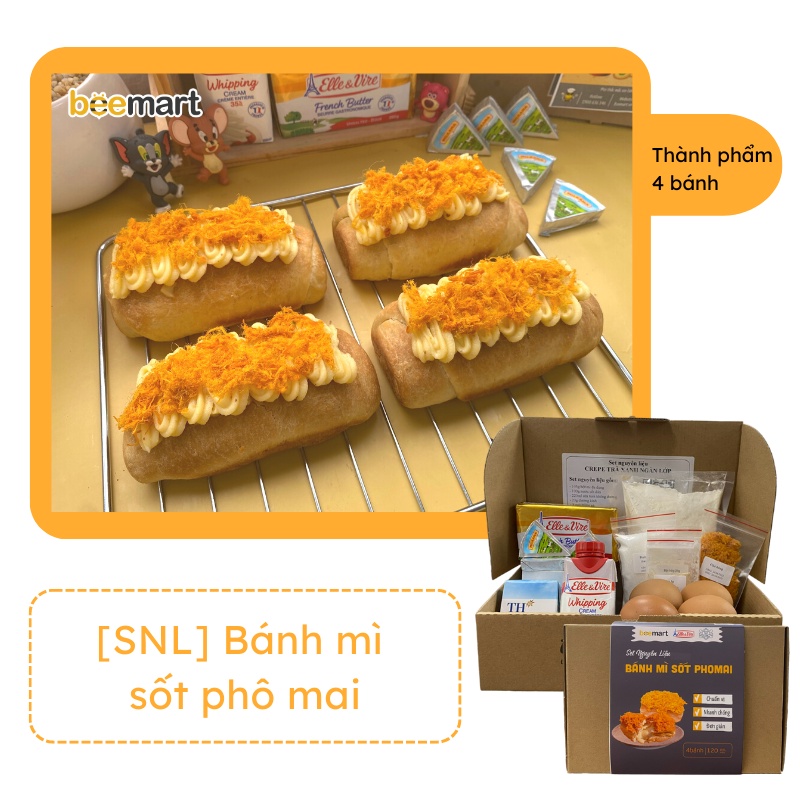 Set nguyên liệu làm Bánh mì sốt phô mai - Món ngon cho bữa sáng