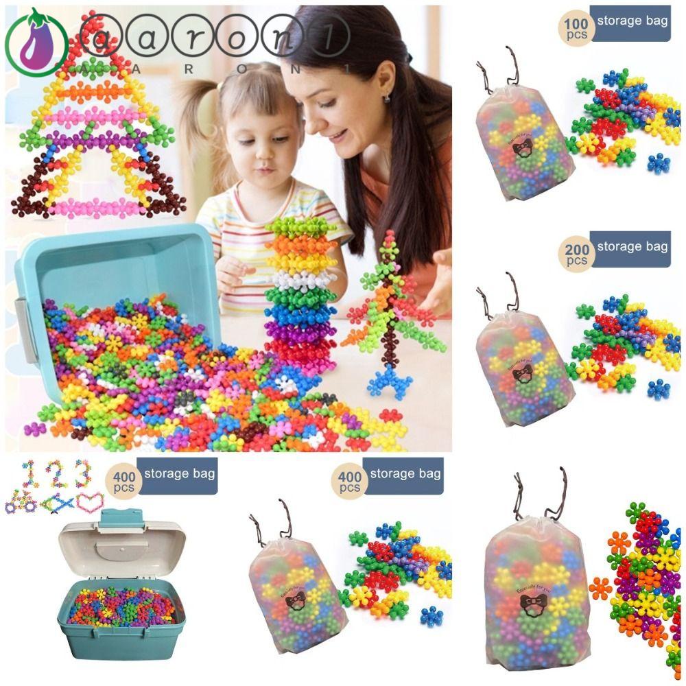 AARON1 Đồ chơi trẻ em Lắp Ráp Hình Bông Tuyết 3D Bằng Nhựa Phát Triển Trí Thông Minh Cho Bé