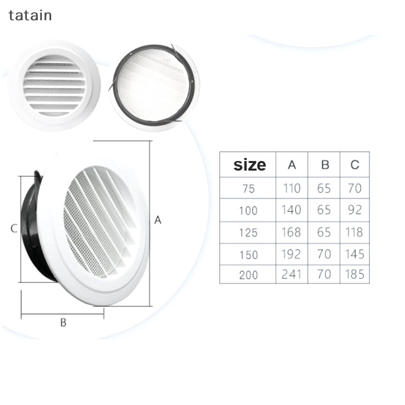 Tatain Ống Xả Khí Dạng Tròn Bằng Nhựa Thoát Khí Bên Ngoài