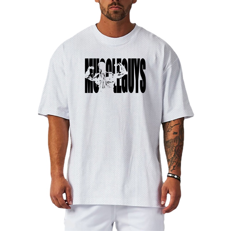 Áo Thun Thể Thao Tay Lỡ Phối Lưới Thời Trang Mùa Hè Cho Nam