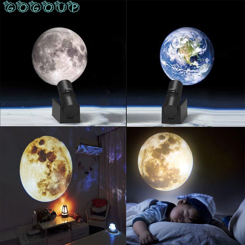 GOGOUP Đèn LED Chiếu Phông Nền Hình Trăng Sao Sáng Tạo