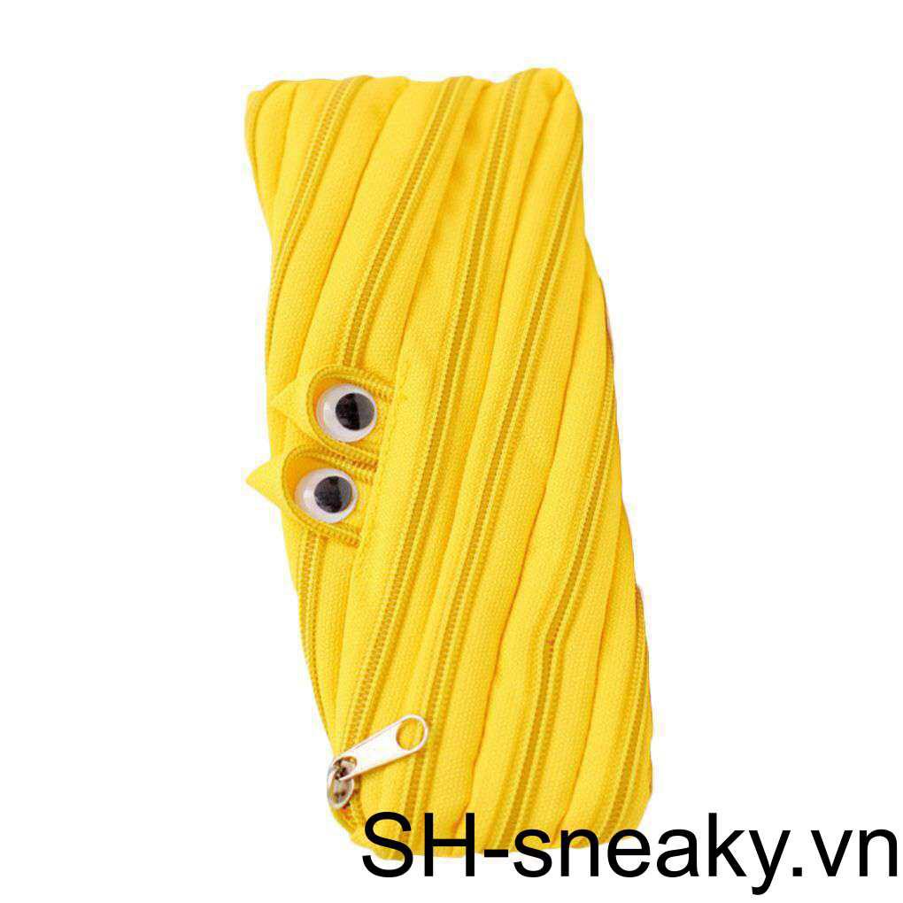 Túi Đựng Bút Canvas Khóa Kéo Họa Tiết Động Vật Dễ Thương