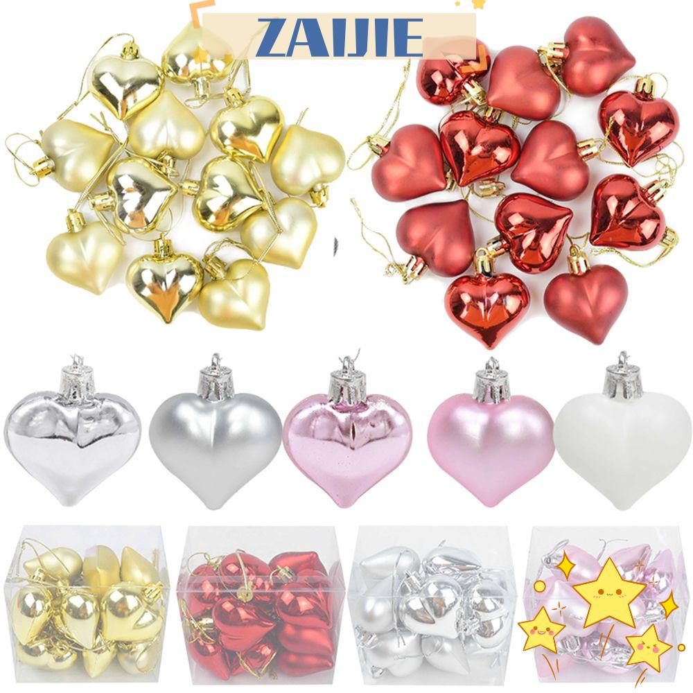 ZAIJIE24 Phụ Kiện Trang Trí Giáng Sinh Năm Mới Hình Trái Tim Dễ Thương