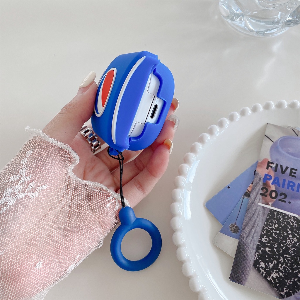 Vỏ Bảo Vệ Hộp Sạc Tai Nghe Bluetooth Không Dây Samsung Galaxy Buds-2-Live-Pro Bằng Silicon Mềm Hình Cola 3D