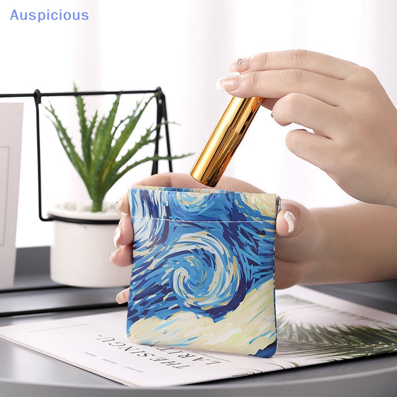 [Auspicioav] Túi Đựng Tai Nghe Dây Cáp USB Chủ Đề Bầu Trời Đầy Sao Nhỏ Gọn Tự Đóng