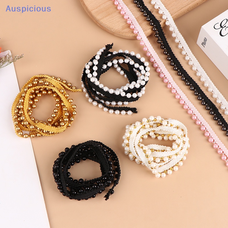 Dải Dây Ren Lưới Đính Ngọc Trai 1Yard Dùng Trang Trí Đầm