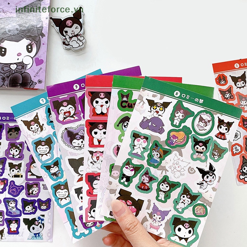 SANRIO Bộ 450 Miếng Dán Hoạt Hình Kuromi Melody &amp; Coogo Dễ Thương Trang Trí Điện Thoại / Sổ Tay / Nhật Ký DIY