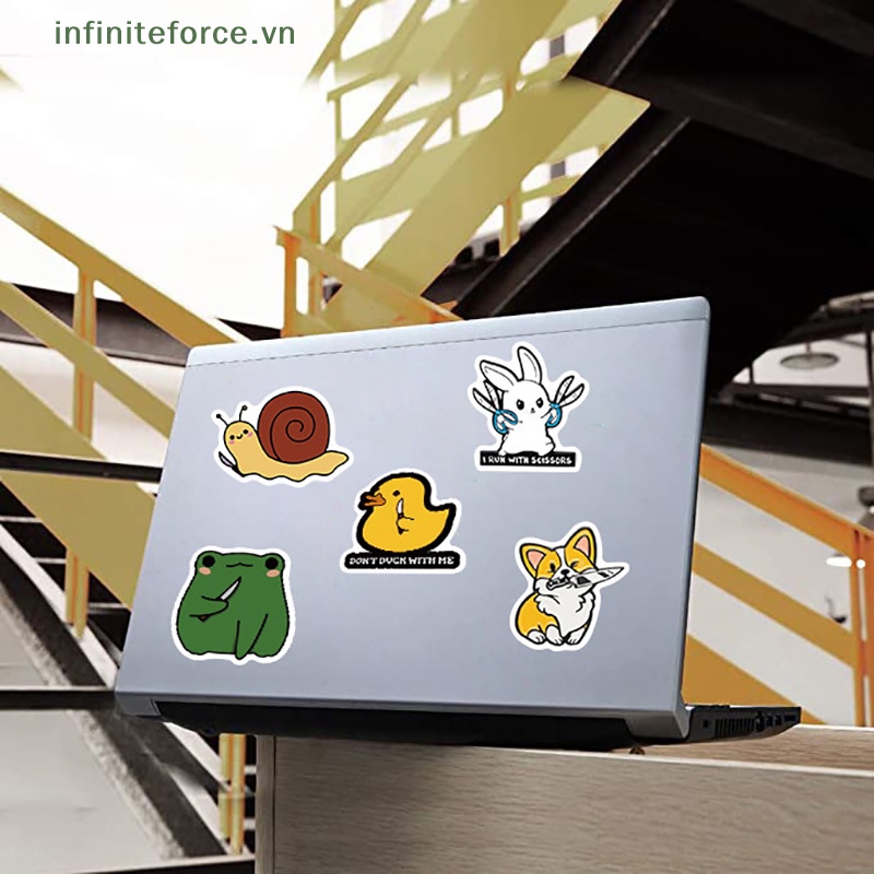 Set 60 Miếng Dán Hình Động Vật Dễ Thương Trang Trí Sổ Tay / Laptop / Vali DIY