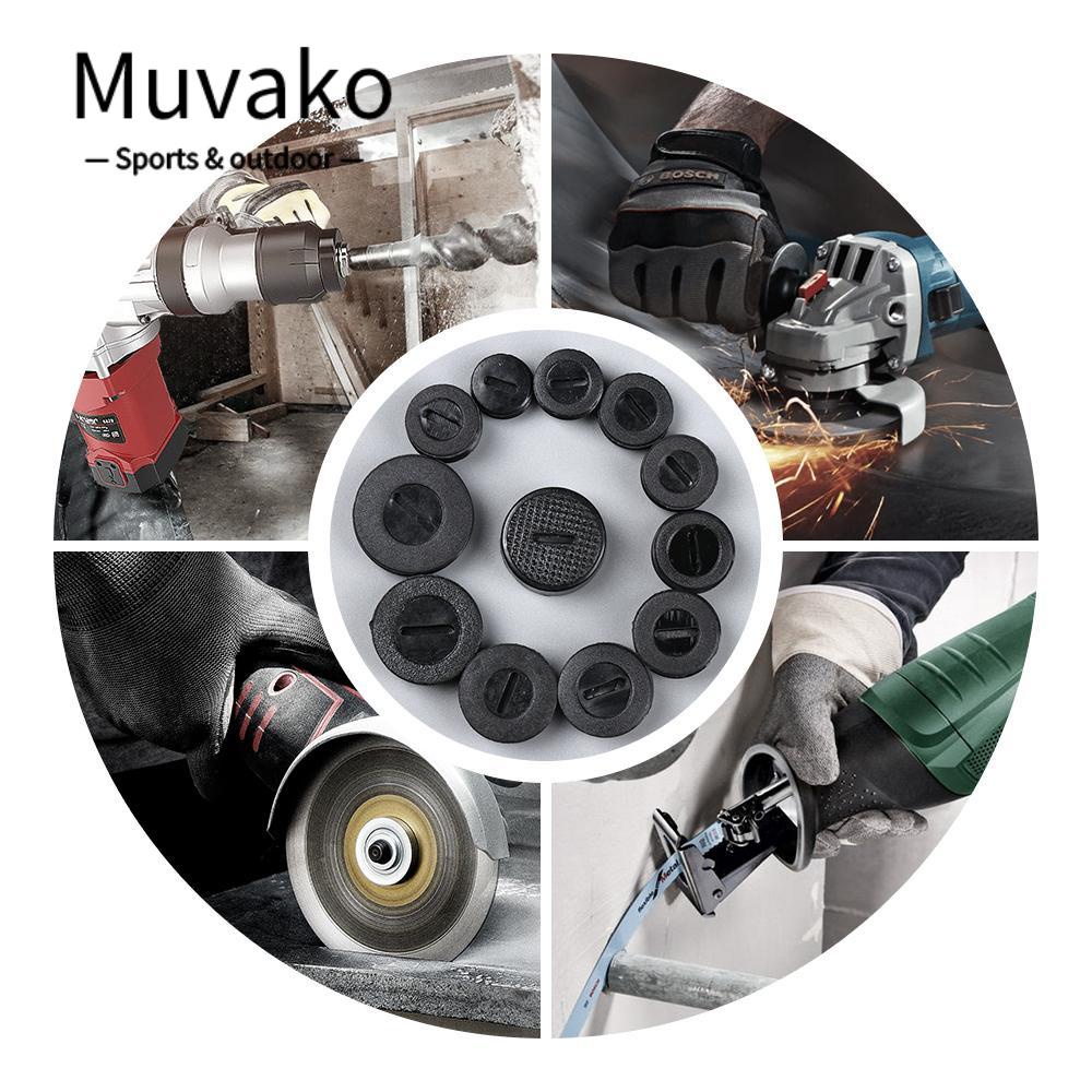 MUVAKO Bộ 10 Nắp Đậy Cọ Trang Điểm Bằng Carbon Đường Kính 12mm Ốp