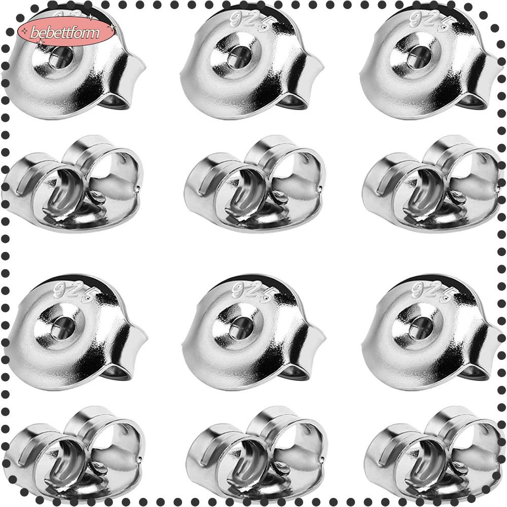 BEBETTERM Bông Tai Bạc Dạng Xỏ Hình Tròn Không Gây Dị Ứng 5mm Thay Thế Cho Lưng Bông Tai