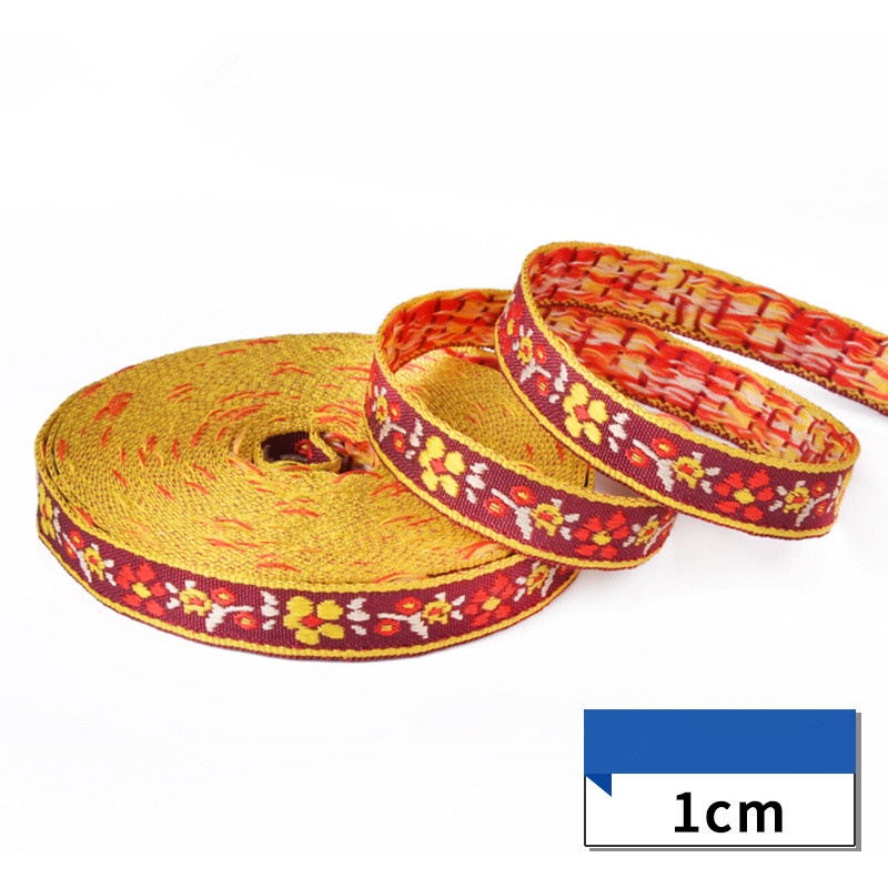 Cuộn Dây Ruy Băng Thêu Ren Hoa Mỏng 1cm Làm Đồ Thủ Công Trang Trí Đa Ứng Dụng
