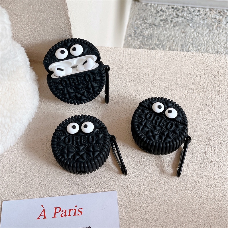 Tai nghe bluetooth silicon mềm vỏ bảo vệ hộp đựng tai nghe cookie dễ thương tương thích cho airpods 1/2 / pro / 3 / pro2 / i12