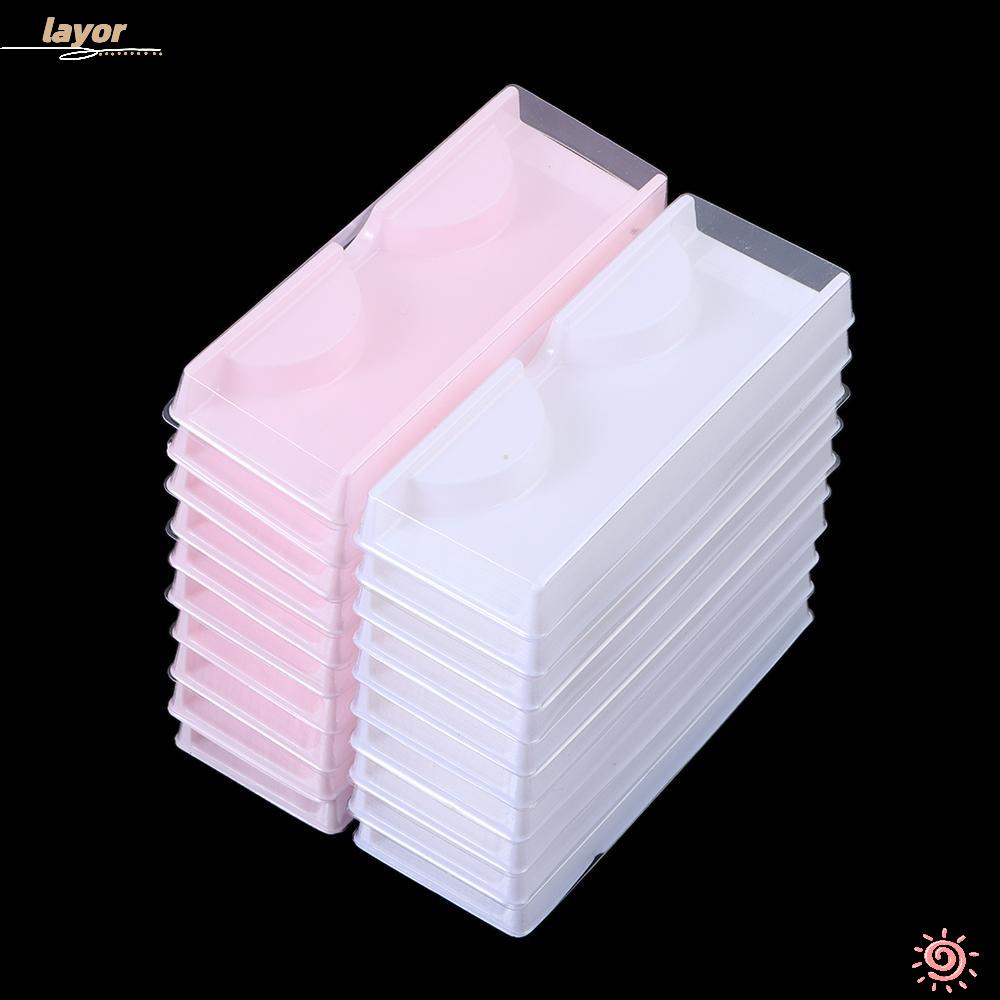 LAY Set 10 Hộp Rỗng Đựng Lông Mi Giả Màu Hồng