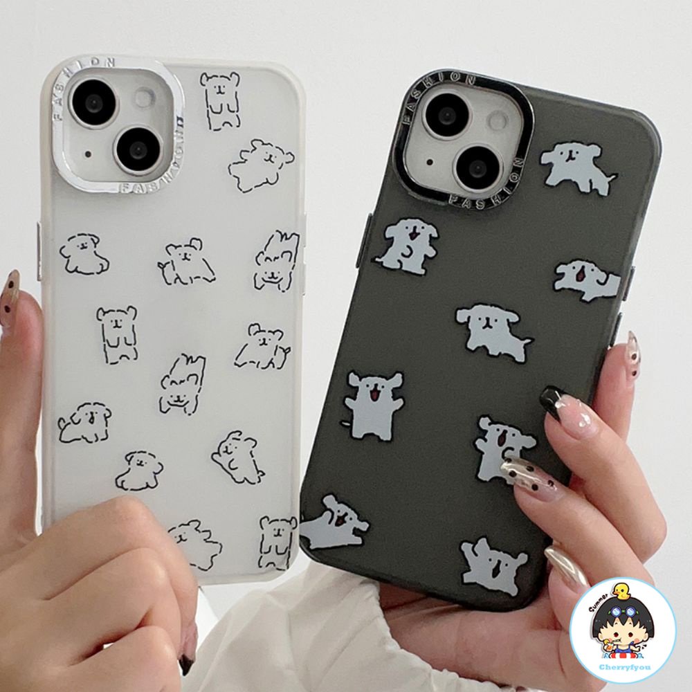 Ốp Điện Thoại TPU Dẻo Mạ Điện In Hình Chú Chó Đáng Yêu Thời Trang Cho iPhone 14 13 12 11 Pro Max X XR 8 7 Plus