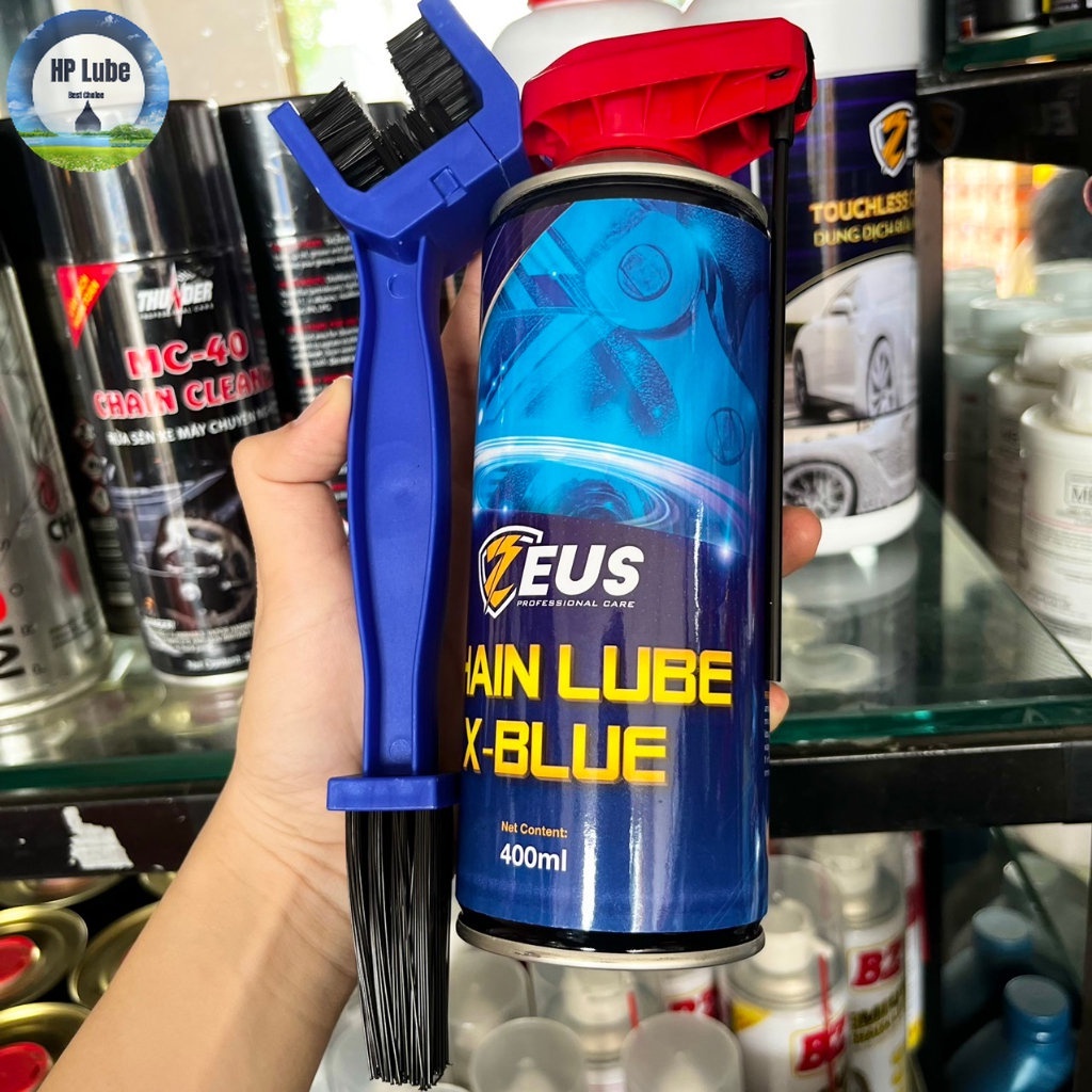 Chai Dưỡng Sên Cao Cấp Zeus Mỡ Bò Xanh Chống Văng X-BLUE 400ml - Cam Kết Chính Hãng