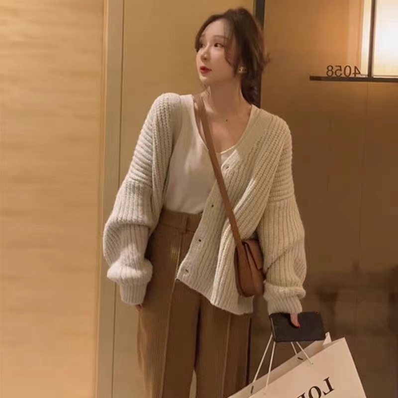 Áo Khoác cardigan Len Dáng Rộng Thời Trang Thu Đông Mới 2023 Cho Nữ